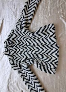Bold Chevron Faux Fur Jacket