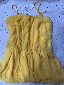 Vibrant Yellow Flowy Summer Dress