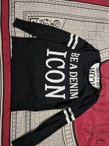 Black Graphic Print Sweater