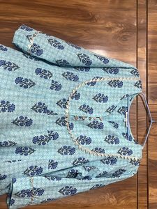 Blue Floor Length Kurti In Xxl Size