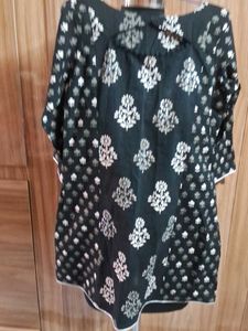 Stylish Black Printed Kurti short length
