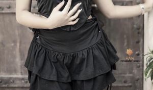Black Ruffle Mini Skirt