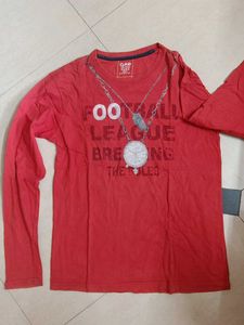 Red Football League Graphic T-Shirt