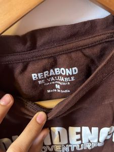 Brown Graphic Crop Top
