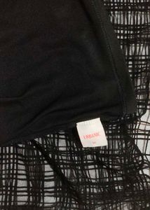 Black Plaid Sheer Mini Dress