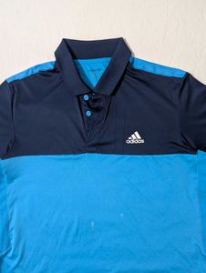 Adidas Blue &amp; Navy Polo Shirt