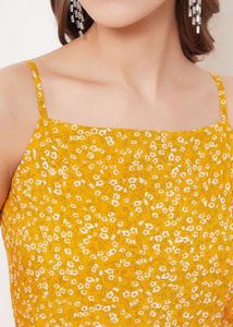 Berrylush Women Yellow Floral Printed Fit