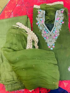 Beautiful Green Kurta Set with Dupatta