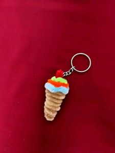 Cute Ice Cream Cone Keychain