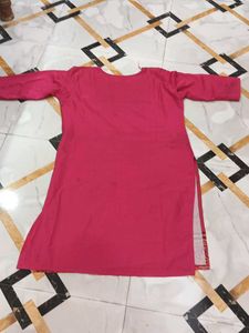 Vibrant Pink Printed Kurta
