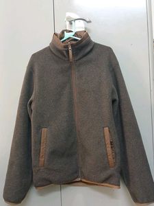 Brown Fleece Zip-Up Two-in-one  Jacket