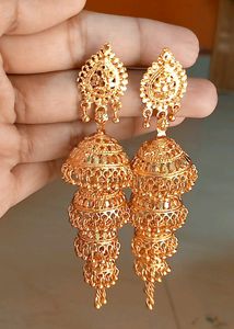 3 Layerd Golden Jhumka