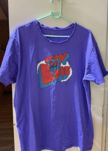 Purple Oversized "Stay Epic" Graphic T-Shirt