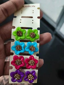 Cute Flower Stud Earrings Set ful sheet