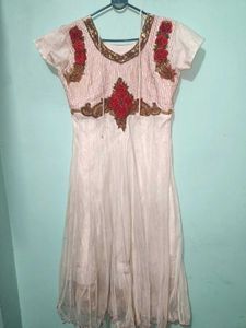 Elegant White Embroidered Ethnic Gown