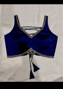 Elegant Navy Blue Embellished Blouse
