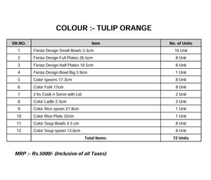 72-Piece Fiesta Design Dinner Set – Tulip Orange
