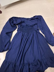 Chic Navy Blue Long Sleeve Dress