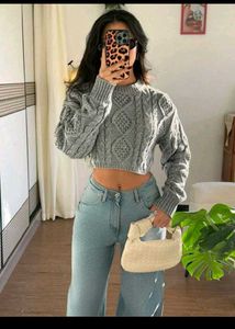 Cropped Knit Sweater