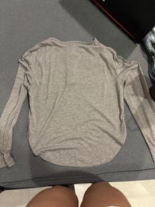 Gray Long Sleeve Henley Top