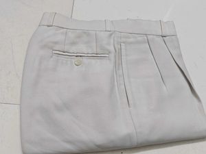 Classic Beige Pleated Trousers