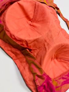 Vibrant Pink Silk Padded Blouse with Gold Trim