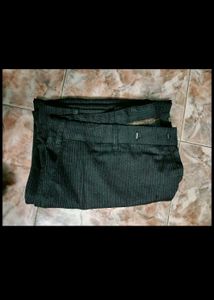 Classic Dark brown Striped formal Pants