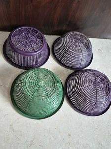 Set of 4 Colorful Plastic Baskets