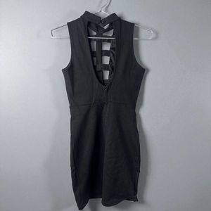Sleek Black Mini Dress Size s