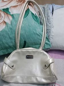 Cream Patent Handbag