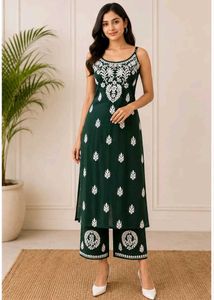 pure Chikankari Lakhnowi kurti set