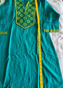 Teal Embroidered salwar  set