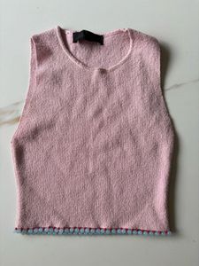 Zara Pink Textured Sleeveless Top