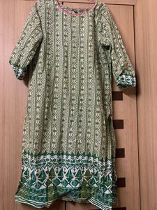 Green Printed Kurta