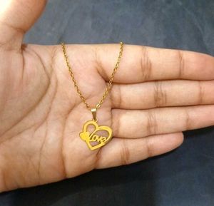 Gold "Love" Heart Necklace