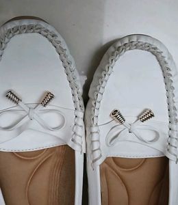 White Loafer Flats - Size 40/UK 7