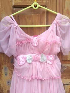 Pink Ruffled Party Gown