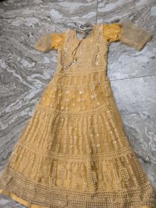 Elegant Yellow Anarkali Gown