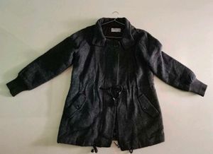 Elegant Gray Wool Blend Coat