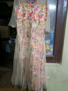 Multicolorur Heavy Gown/ Anarkali In L Size