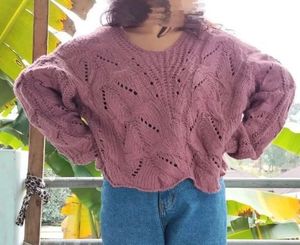 Chic Mauve Knit Sweater
