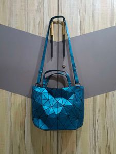 Geometric Teal Tote Bag