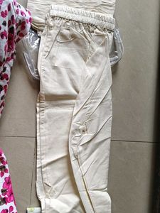 Floral Print with lace work cotton Kurta Set