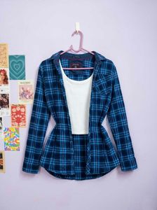 Blue Plaid Flannel Shirt
