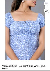 Blue Floral Midi Dress