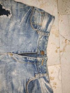Distressed Denim Shorts