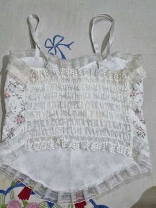 Floral Lace Trim Cami Top