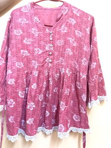 Beautiful Floral Print short Kurta