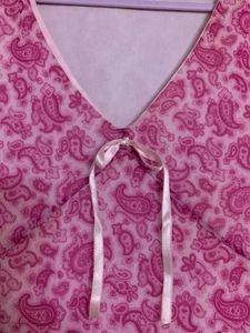 Pink Paisley Print Mini Dress
