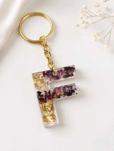 Handmade Resin Letter F Keychain
